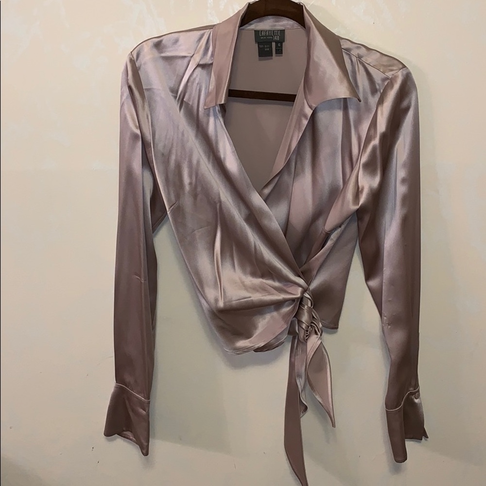 Lafayette Classic Silk Wrap Blouse